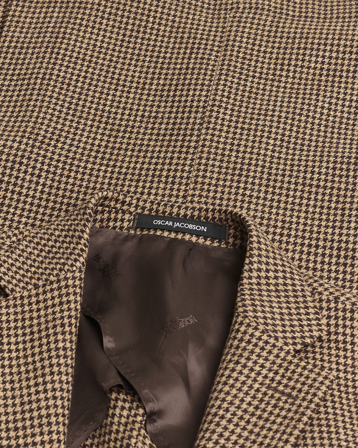 Herre | Pre-owned Dressjakker | Pre-owned | Oscar Jacobson Einar Houndstooth Wool Blazer Brown 50