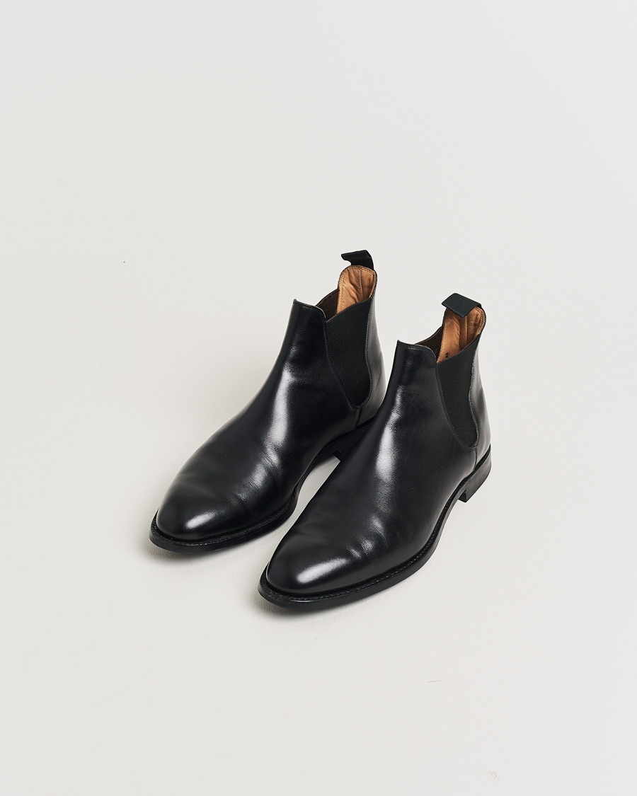 Herre | Pre-owned Randsydde sko | Pre-owned | Crockett & Jones Chelsea 8 City Sole Black Calf UK8 - EU42