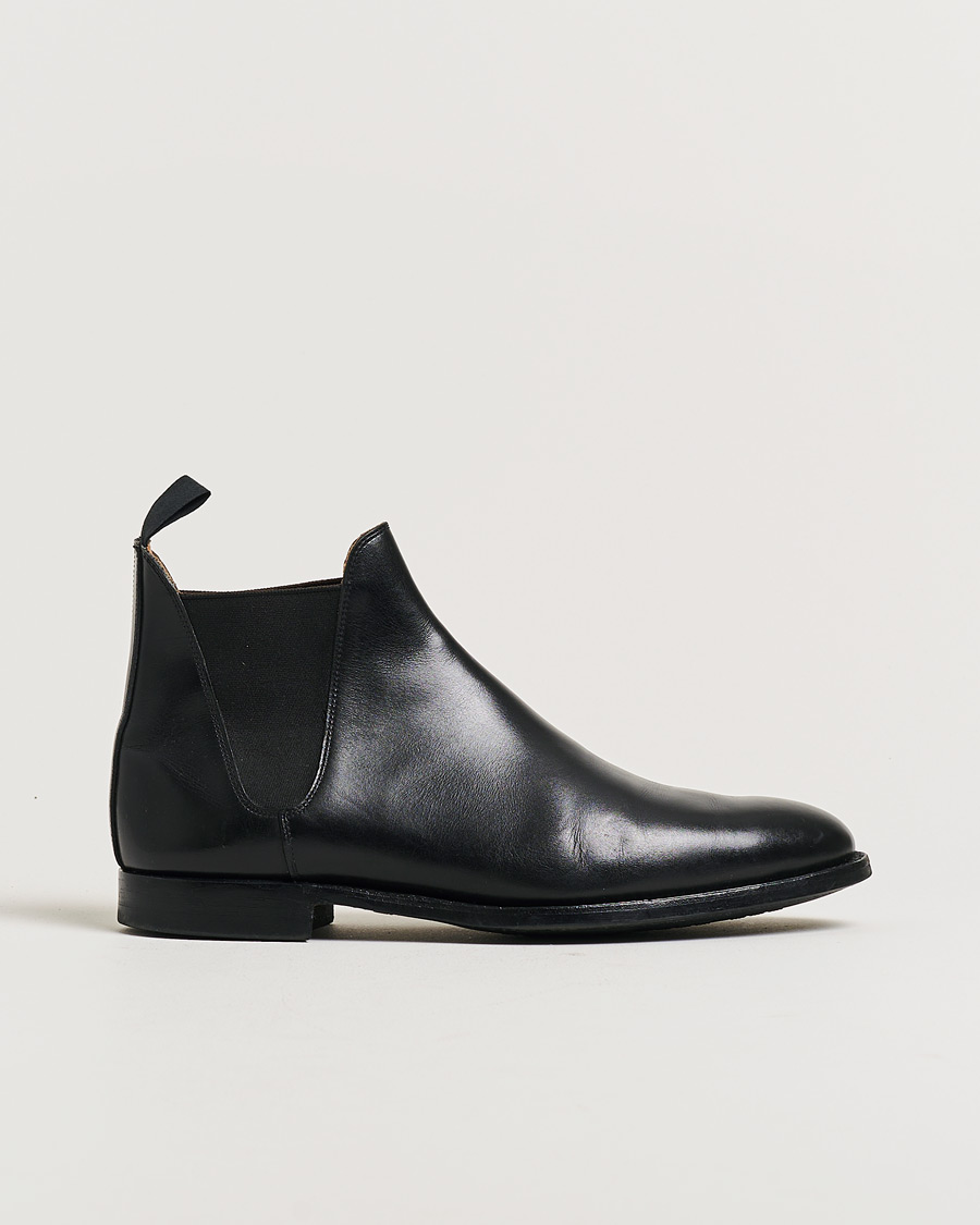 Herre | Pre-owned Randsydde sko | Pre-owned | Crockett & Jones Chelsea 8 City Sole Black Calf UK8 - EU42