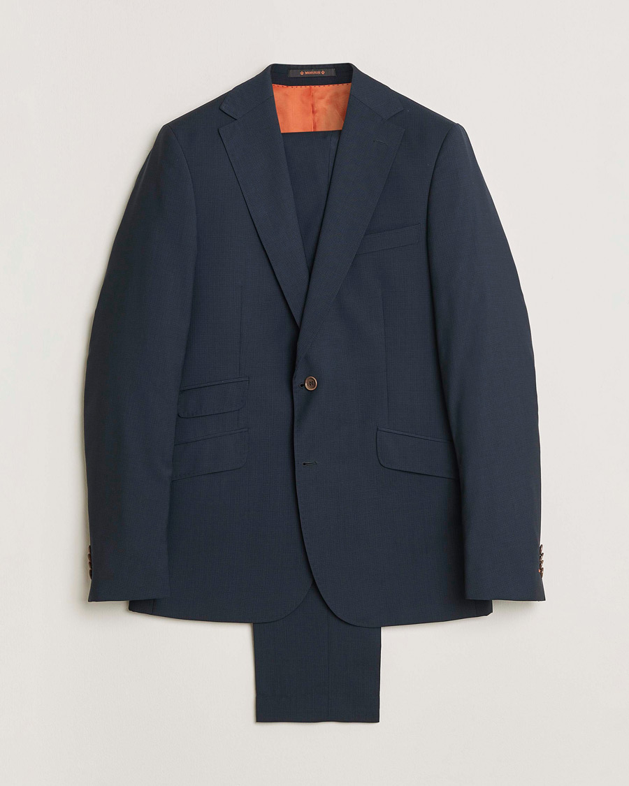 Herre | Pre-owned Dresser | Pre-owned | Morris Wool Suit Navy Check 150