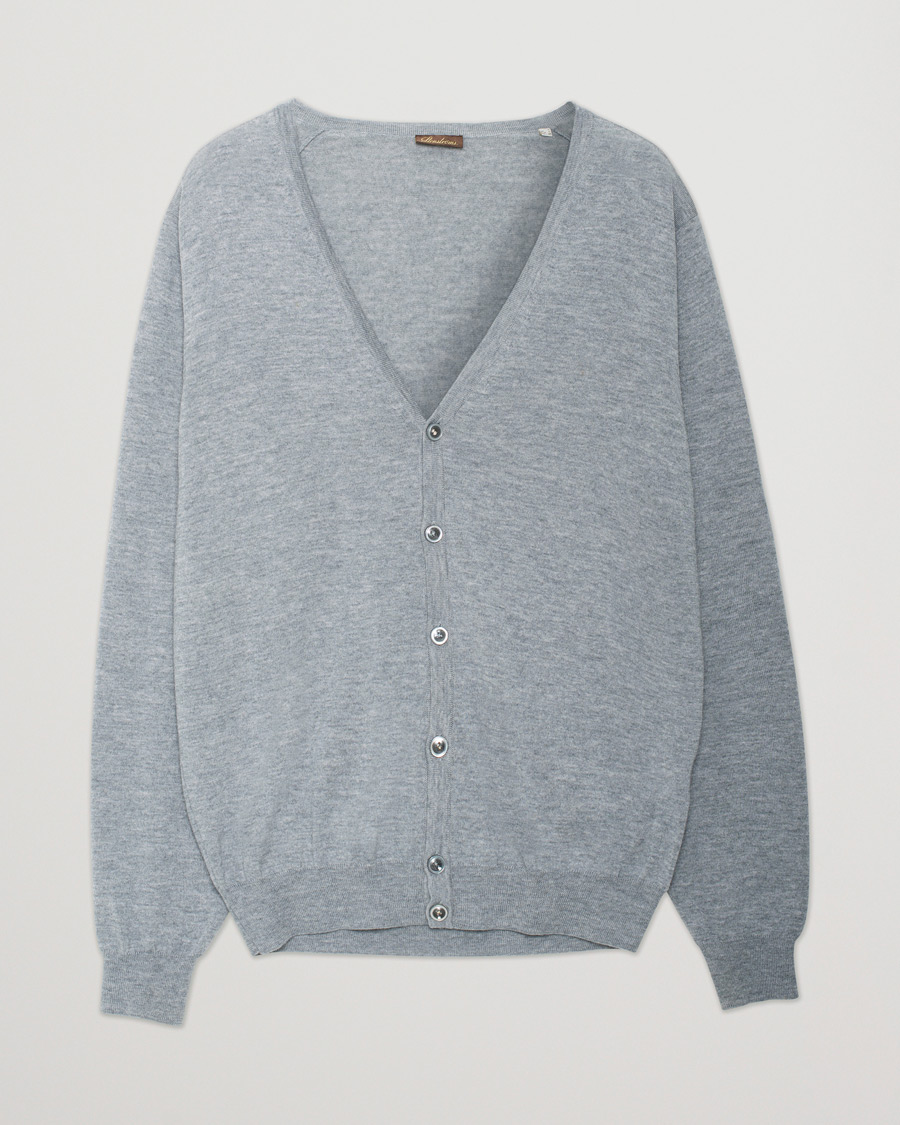 Herre | Stenströms Merino Zegna Knitted Cardigan Light Grey | Pre-owned | Stenströms Merino Zegna Knitted Cardigan Light Grey