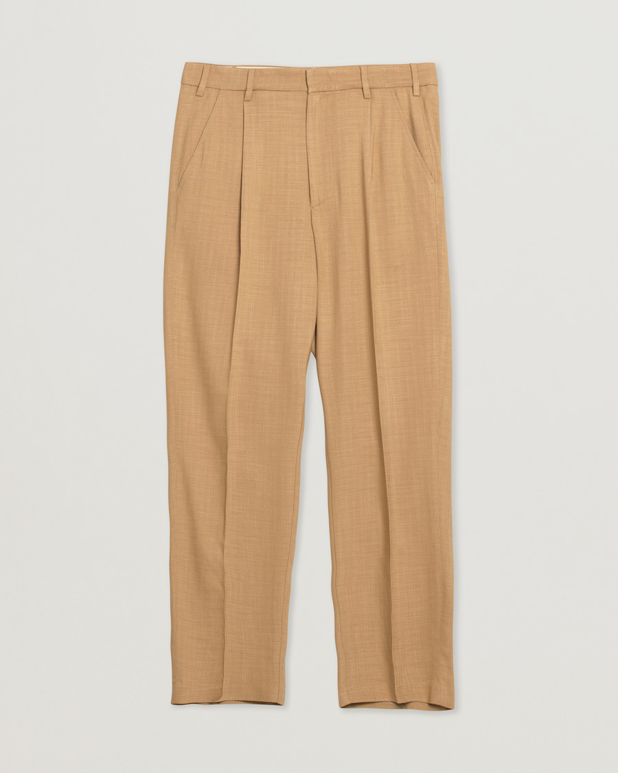 Herre | Barena Talon Pleated Trousers Khaki | Pre-owned | Barena Talon Pleated Trousers Khaki