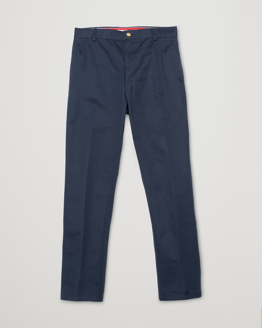 Herre | Thom Browne Unconstructed Cotton Twill Chinos Navy | Pre-owned | Thom Browne Unconstructed Cotton Twill Chinos Navy