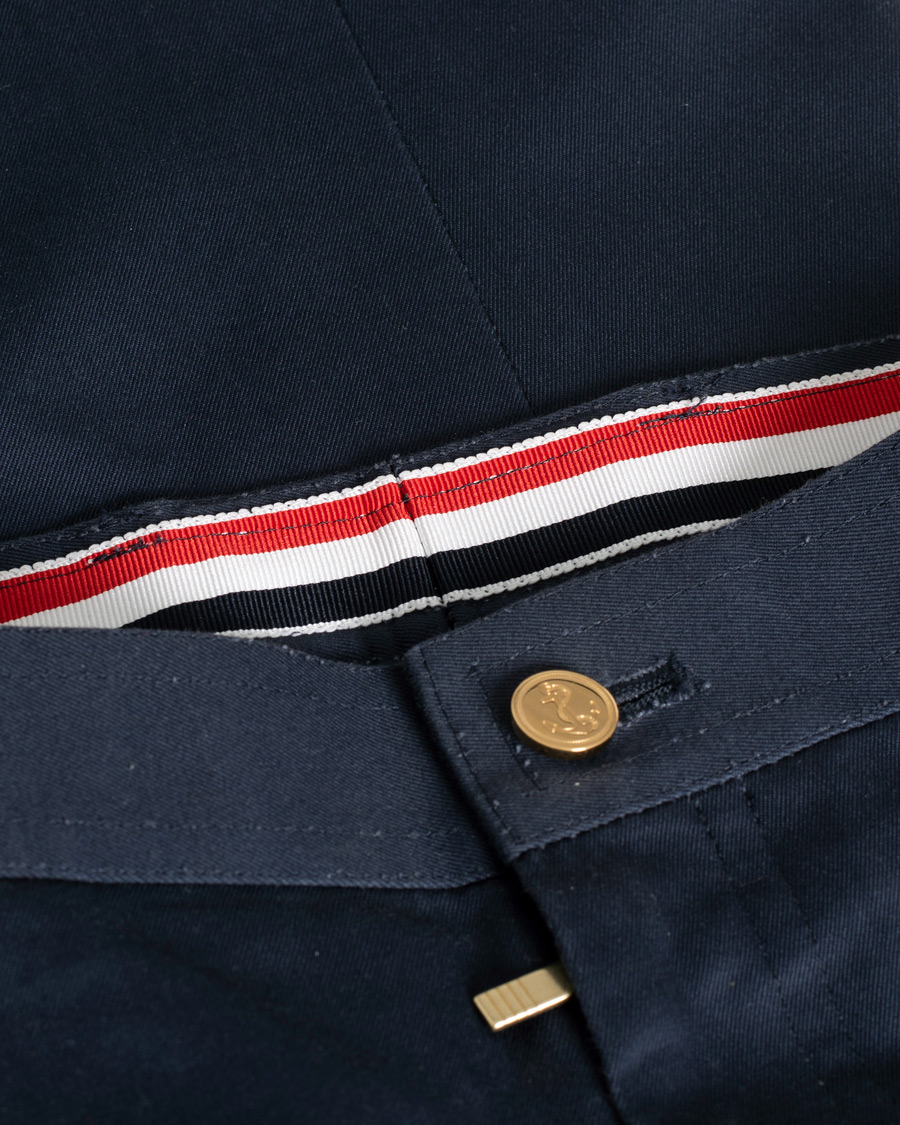 Herre | Thom Browne Unconstructed Cotton Twill Chinos Navy | Pre-owned | Thom Browne Unconstructed Cotton Twill Chinos Navy