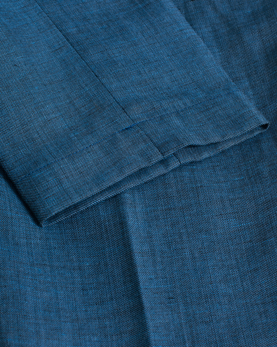 Herre | PT01 Slim Fit Pleated Linen Blend Trousers Dark Blue | Pre-owned | PT01 Slim Fit Pleated Linen Blend Trousers Dark Blue