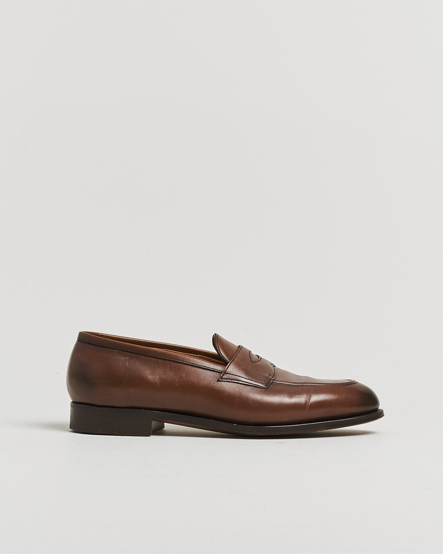 Herre | Pre-owned Randsydde sko | Pre-owned | Edward Green Piccadilly Penny Loafer Dark Oak Antique UK7,5 - EU41,5