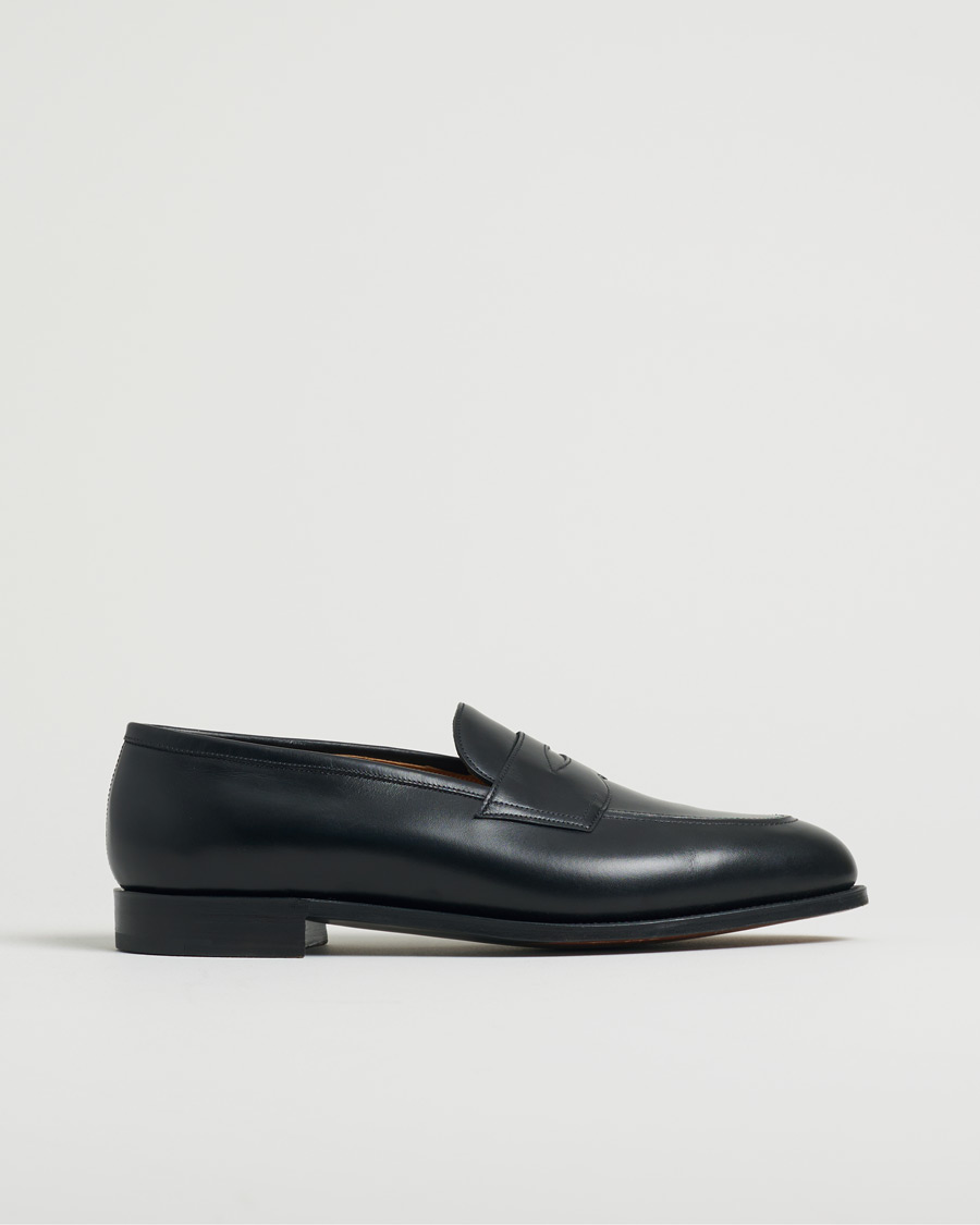 Herre | Edward Green Piccadilly Penny Loafer Black Calf | Pre-owned | Edward Green Piccadilly Penny Loafer Black Calf
