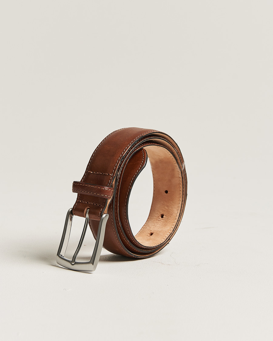 Herre | Loake 1880 Henry Leather Belt 3,3 cm Mahogany | Pre-owned | Loake 1880 Henry Leather Belt 3,3 cm Mahogany