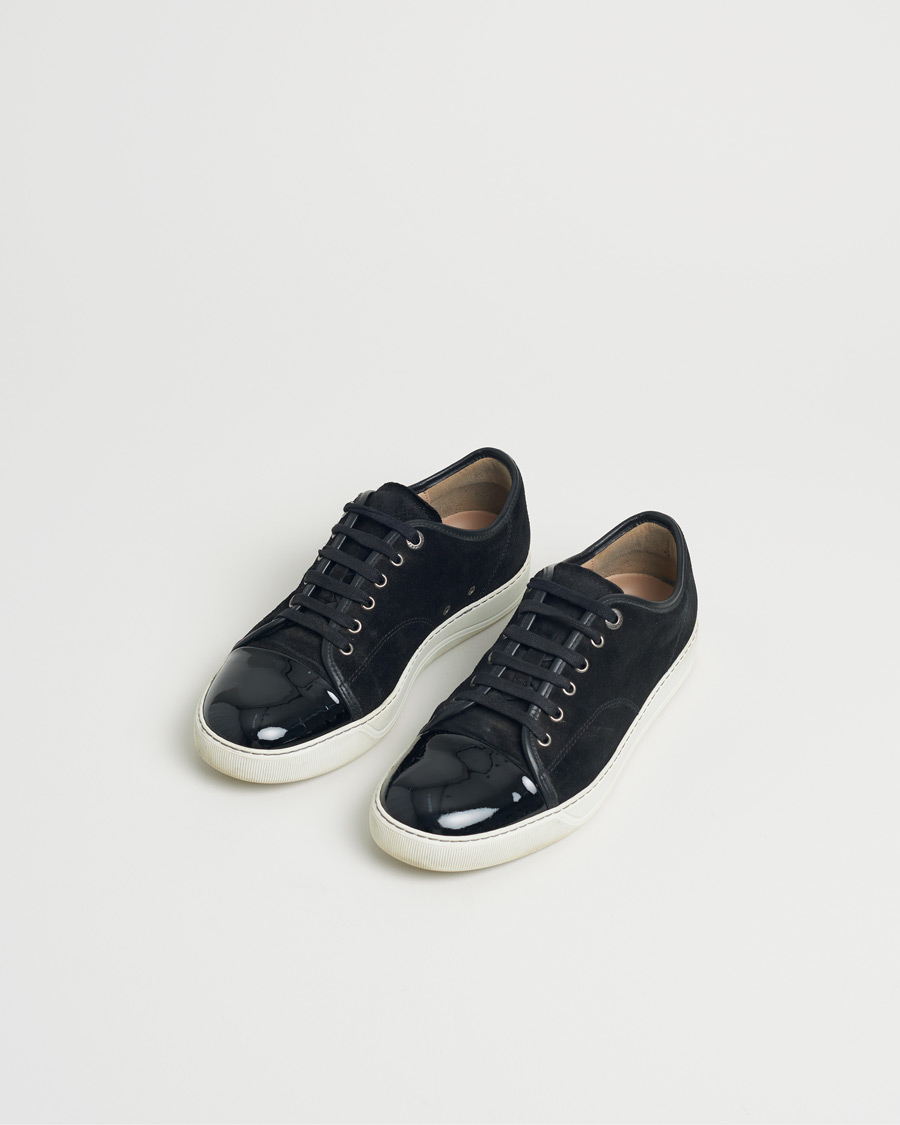 Herre | Lanvin DBB1 Patent Cap Toe Sneaker Black | Pre-owned | Lanvin DBB1 Patent Cap Toe Sneaker Black