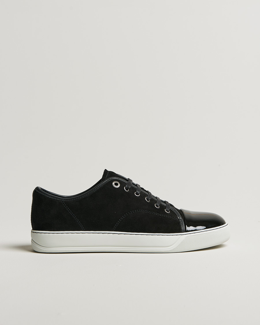 Herre | Lanvin Patent Cap Toe Sneaker Black | Pre-owned | Lanvin Patent Cap Toe Sneaker Black