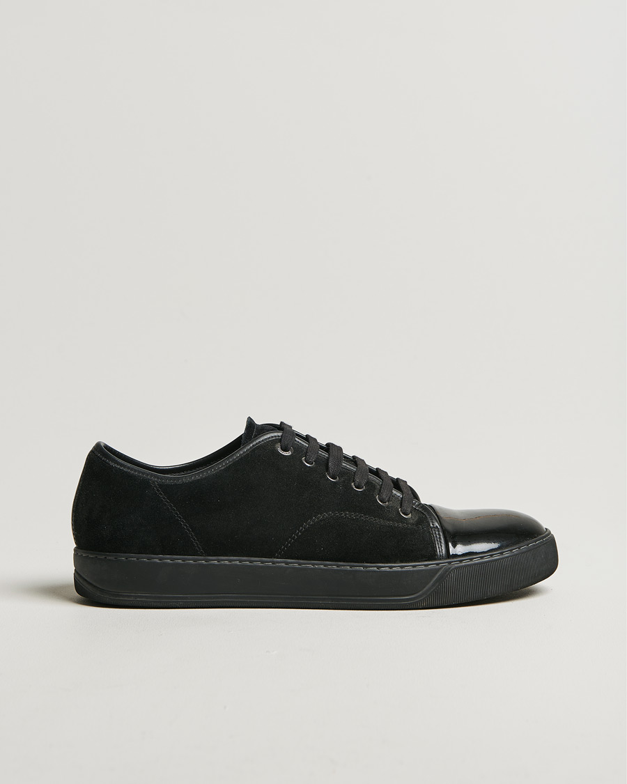 Herre | Lanvin Patent Cap Toe Sneaker Black/Black | Pre-owned | Lanvin Patent Cap Toe Sneaker Black/Black