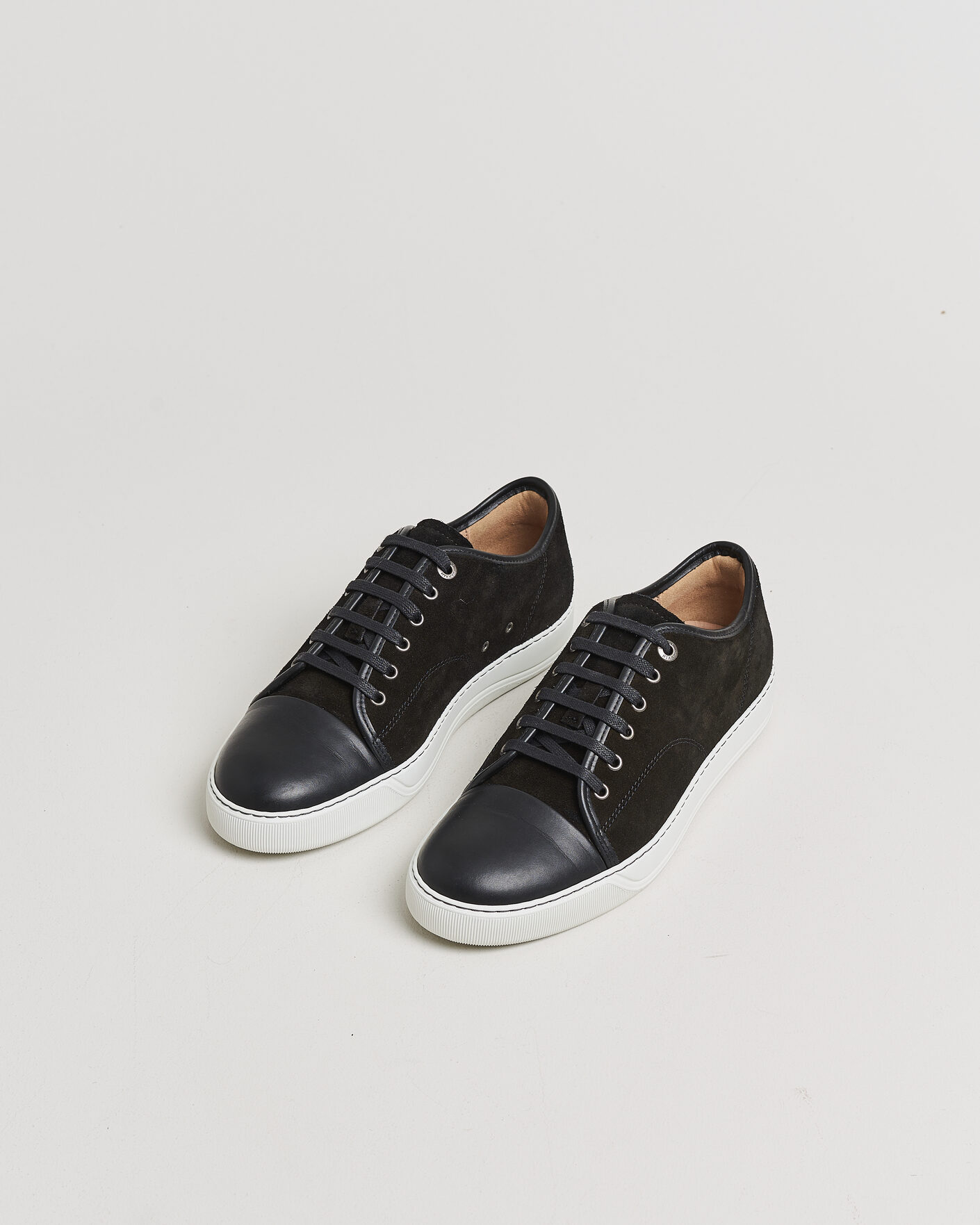 Herre | Pre-owned Sko | Pre-owned | Lanvin DBB1 Nappa Cap Toe Sneaker Black UK8 - EU42