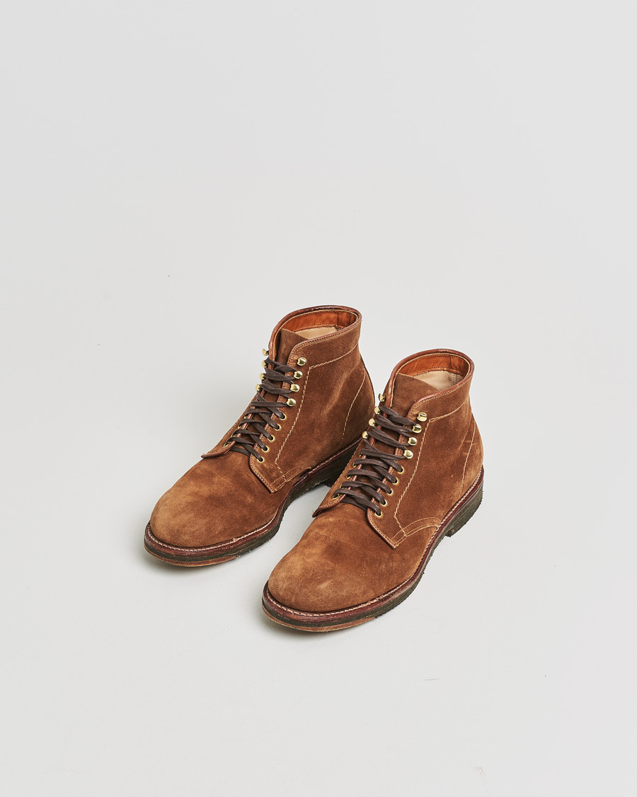 Herre | Pre-owned Sko | Pre-owned | Alden 46054H Plain Toe Boot Snuff Suede US8 - EU41,5