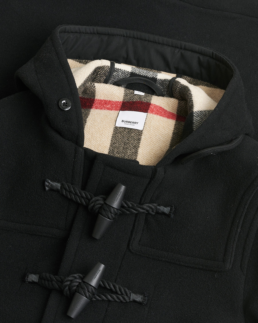 Herre | Pre-owned Jakker | Pre-owned | Burberry Wool Duffle Coat Black 50