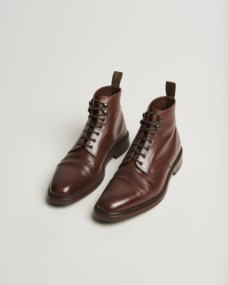 Herre | Loake 1880 Roehampton Boot Dk Brown Burnished Calf | Pre-owned | Loake 1880 Roehampton Boot Dk Brown Burnished Calf