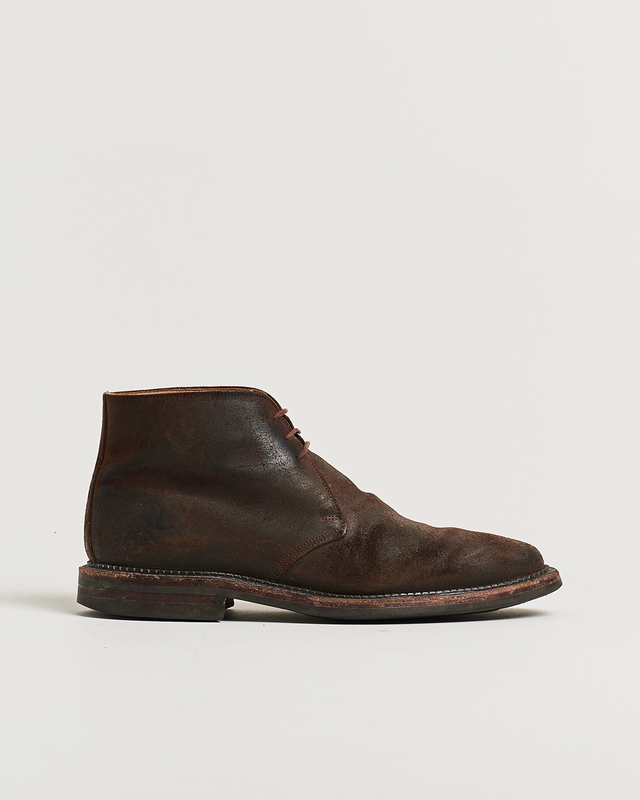 Herre | Pre-owned Randsydde sko | Pre-owned | Crockett & Jones Molton Chukka Dk Brown Rough-Out Suede UK8 - EU42