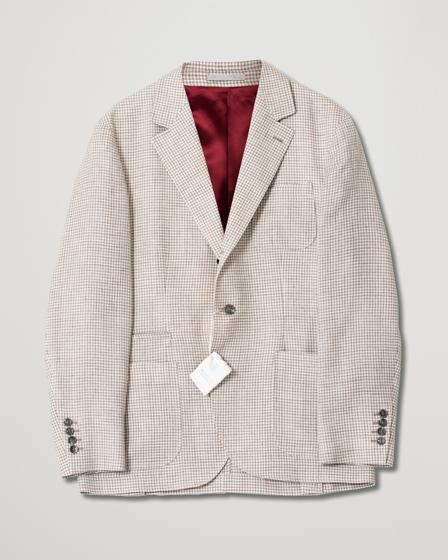 Herre | Dressjakker | Pre-owned | Brunello Cucinelli Linen/Silk Patch Pocket Blazer Beige 52