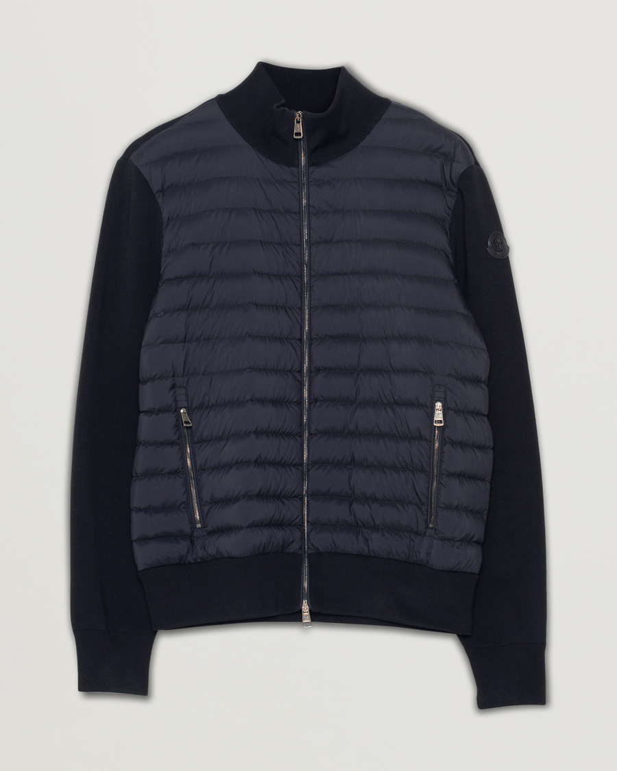 Herre | Moncler Cardigan Down Hybrid Navy | Pre-owned | Moncler Cardigan Down Hybrid Navy