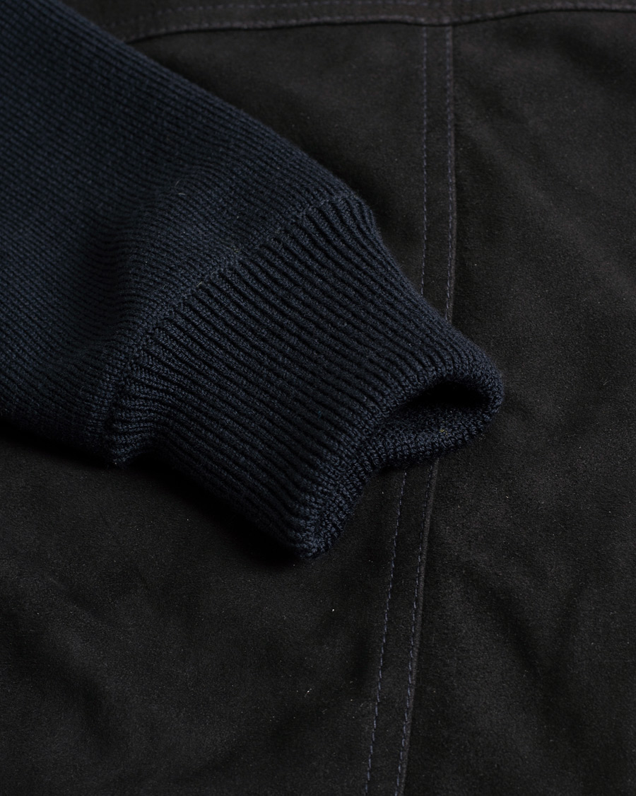 Herre | Valstar Valstarino Suede Combo Jacket Navy Suede | Pre-owned | Valstar Valstarino Suede Combo Jacket Navy Suede