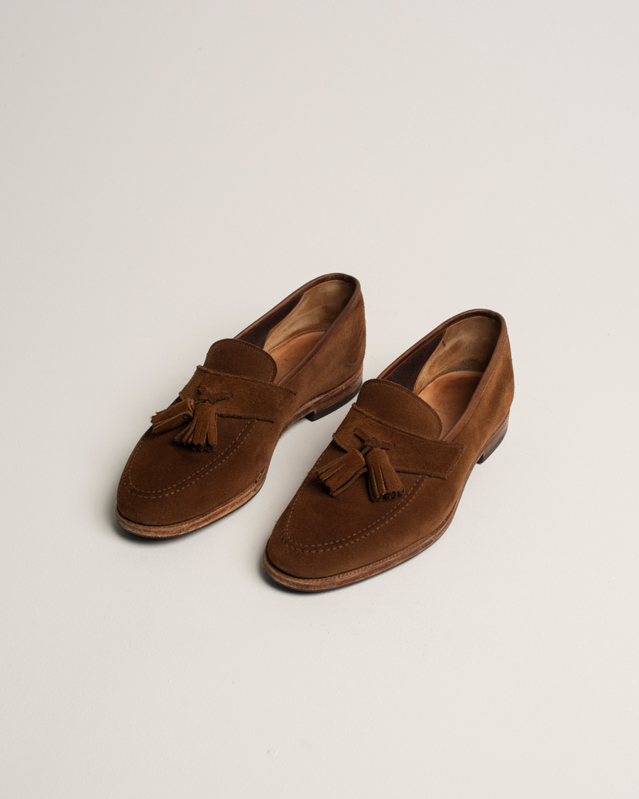 Herre | Crockett & Jones Solent Unlined Tassel Loafer Snuff Suede UK8,5 - EU42,5 | Pre-owned | Crockett & Jones Solent Unlined Tassel Loafer Snuff Suede UK8,5 - EU42,5