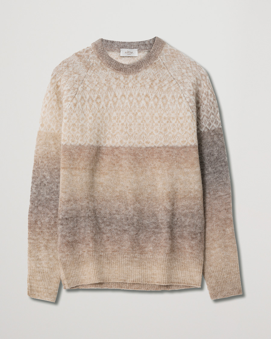 Herre | Gensere | Pre-owned | Altea Norwegian Jacquard Alpaca Sweater Beige