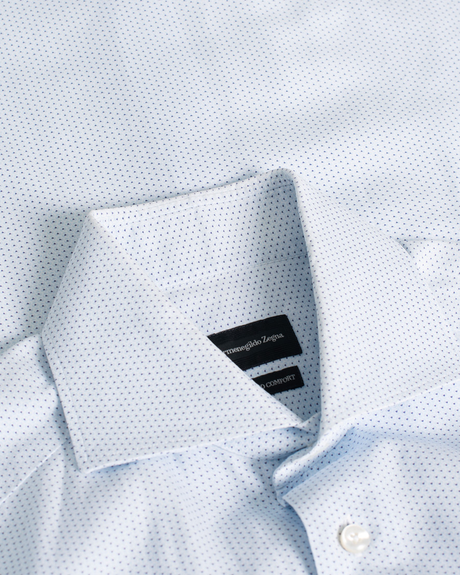 Herre | Skjorter | Pre-owned | Ermenegildo Zegna Slim Fit Cotton Shirt Blue 38 - S