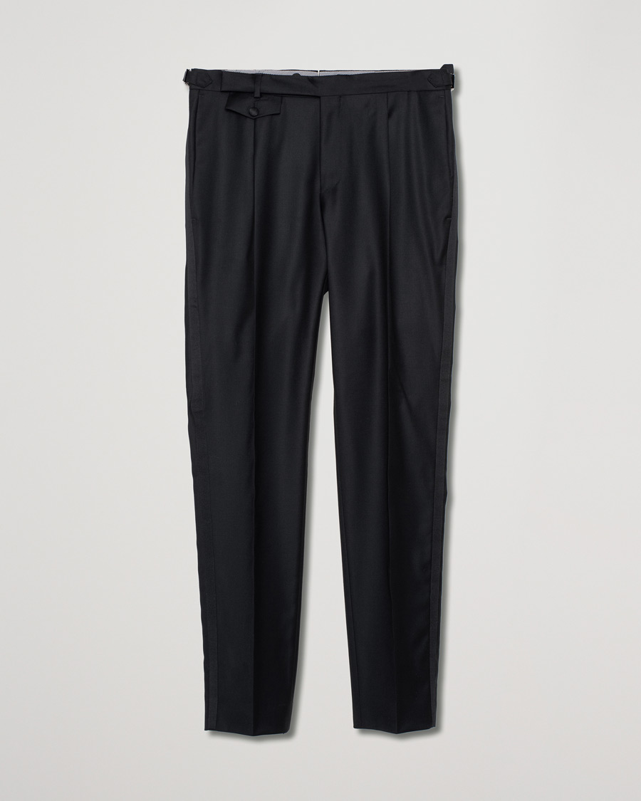 Herre | Morris Heritage Jason Tuxedo Trousers Black | Pre-owned | Morris Heritage Jason Tuxedo Trousers Black