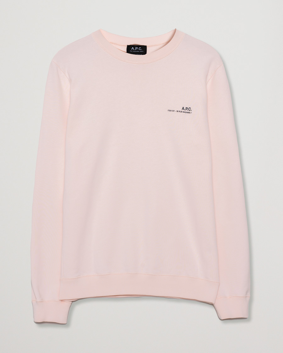 Herre | Gensere | Pre-owned | A.P.C. Item Crew Neck Sweatshirt Pale Pink