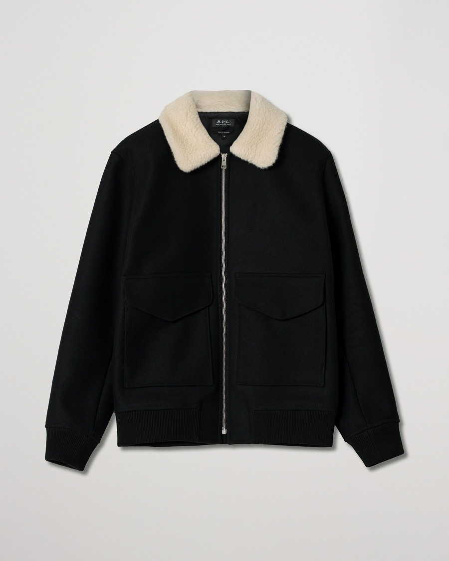 Herre | Jakker | Pre-owned | A.P.C. Ben Shearling Bomber Jacket Black