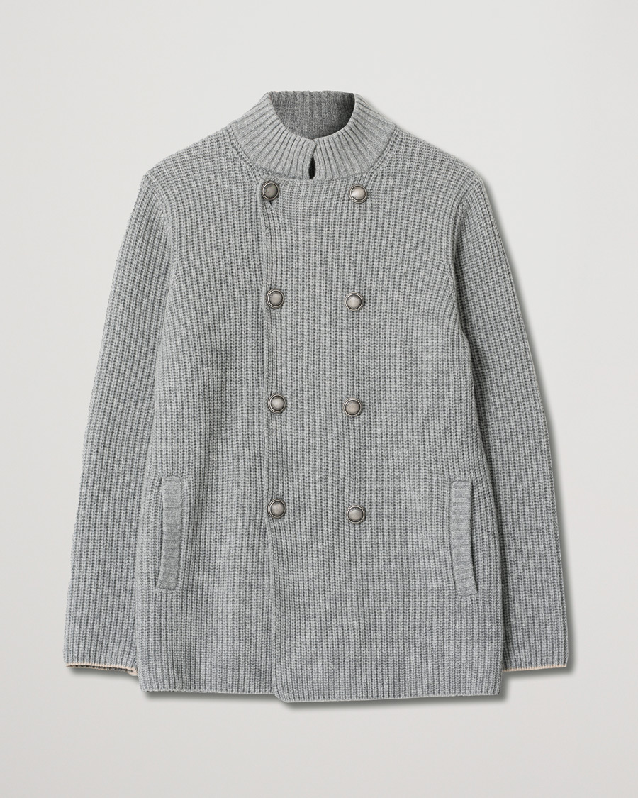 Herre | Gensere | Pre-owned | Brunello Cucinelli Double Breasted Cashmere Cardigan Jacket Grey Melange