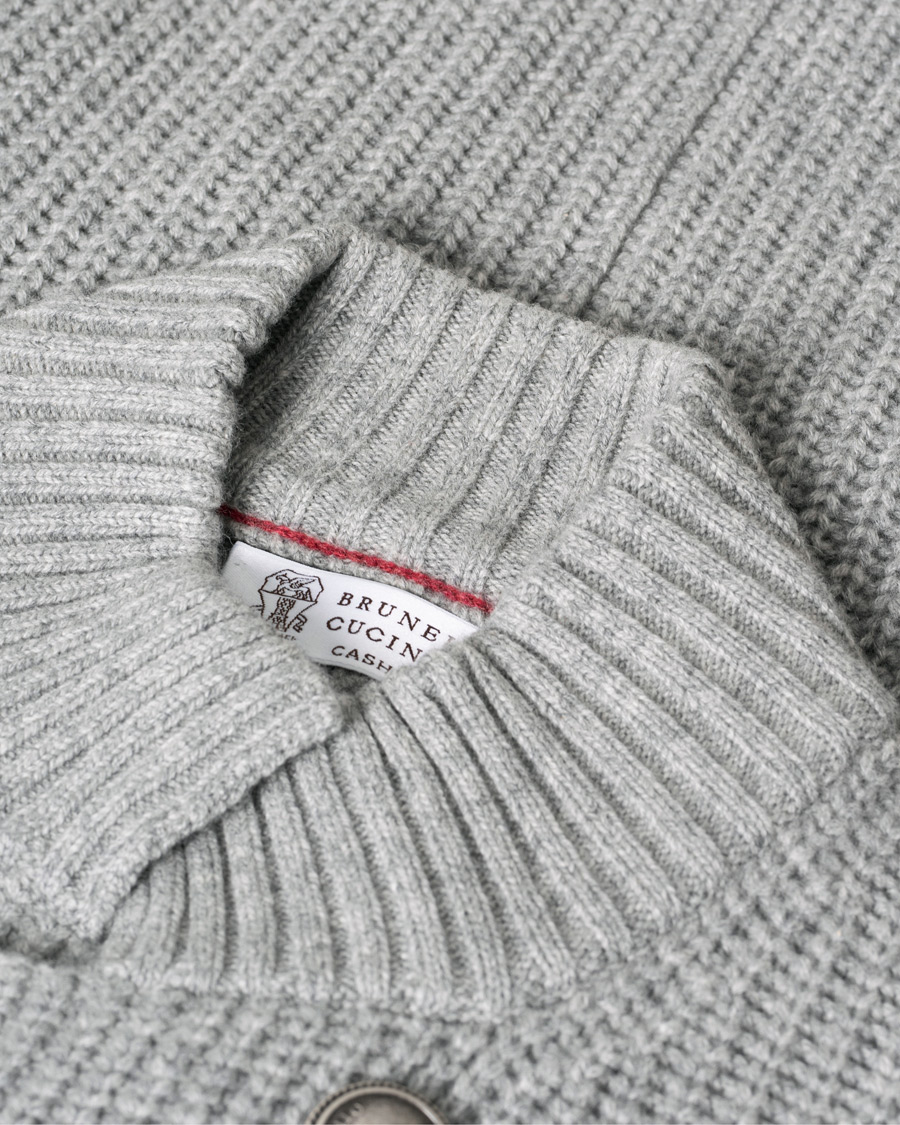 Herre | Gensere | Pre-owned | Brunello Cucinelli Double Breasted Cashmere Cardigan Jacket Grey Melange