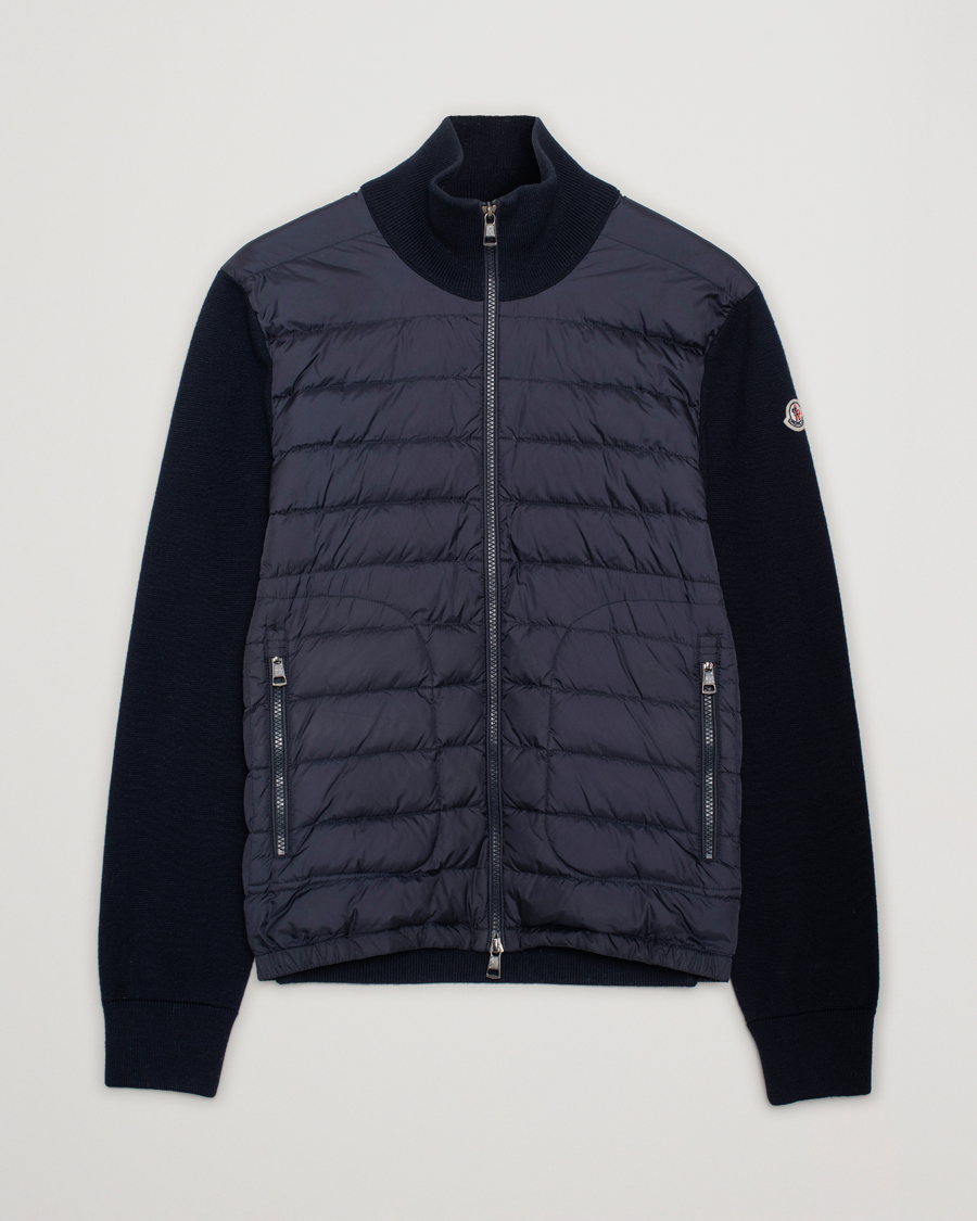 Herre | Gensere | Pre-owned | Moncler Hybrid Zip Sweater Navy