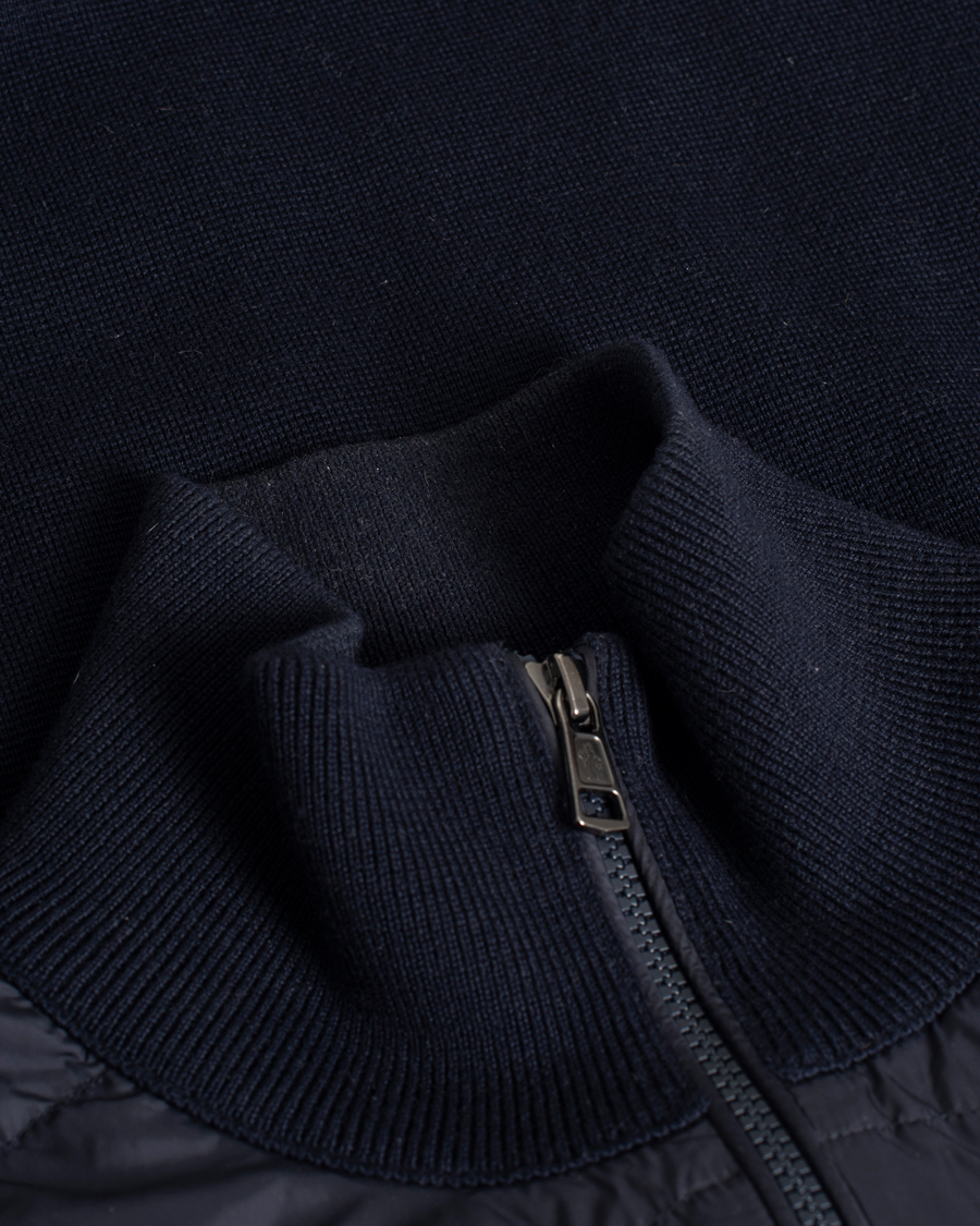 Herre | Gensere | Pre-owned | Moncler Hybrid Zip Sweater Navy