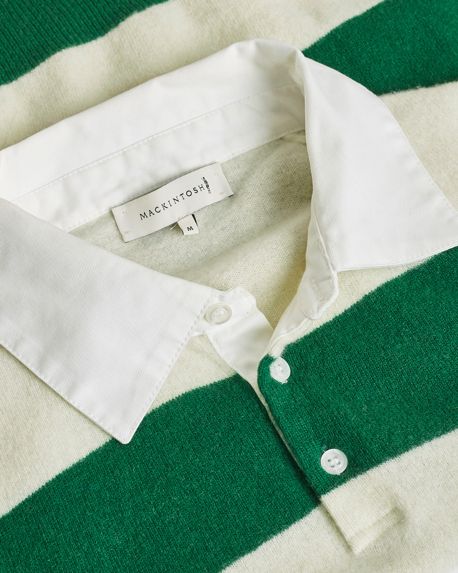 Herre | Pre-owned Gensere | Pre-owned | Mackintosh Knitted Wool Rugby Sweater Green/White