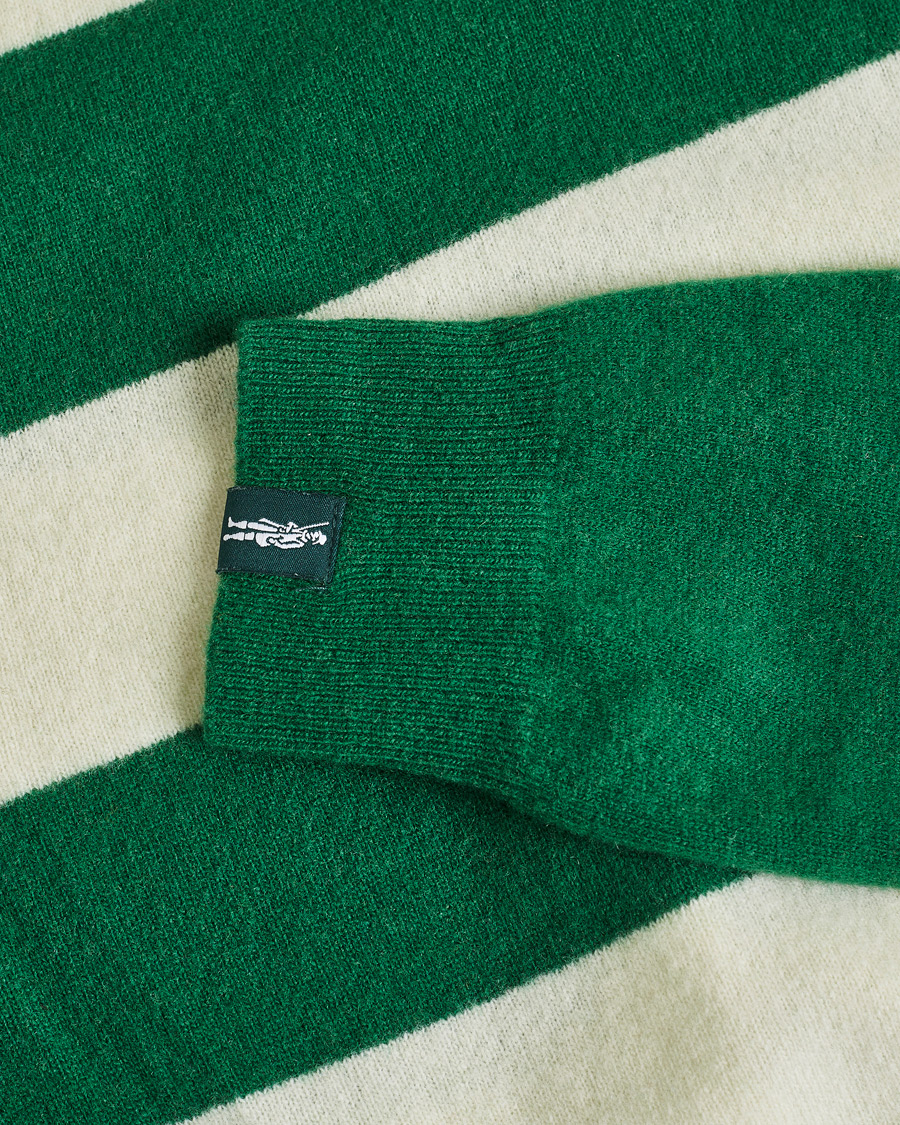 Herre | Pre-owned Gensere | Pre-owned | Mackintosh Knitted Wool Rugby Sweater Green/White