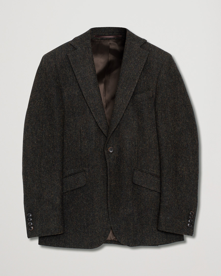 Herre | Dressjakker | Pre-owned | Walker Slater Edward Wool Donegal Blazer Dark Brown