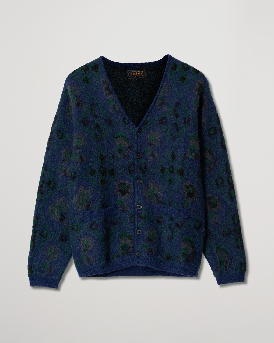 Herre | Gensere | Pre-owned | BEAMS PLUS Botanical Jacquard Cardigan Navy