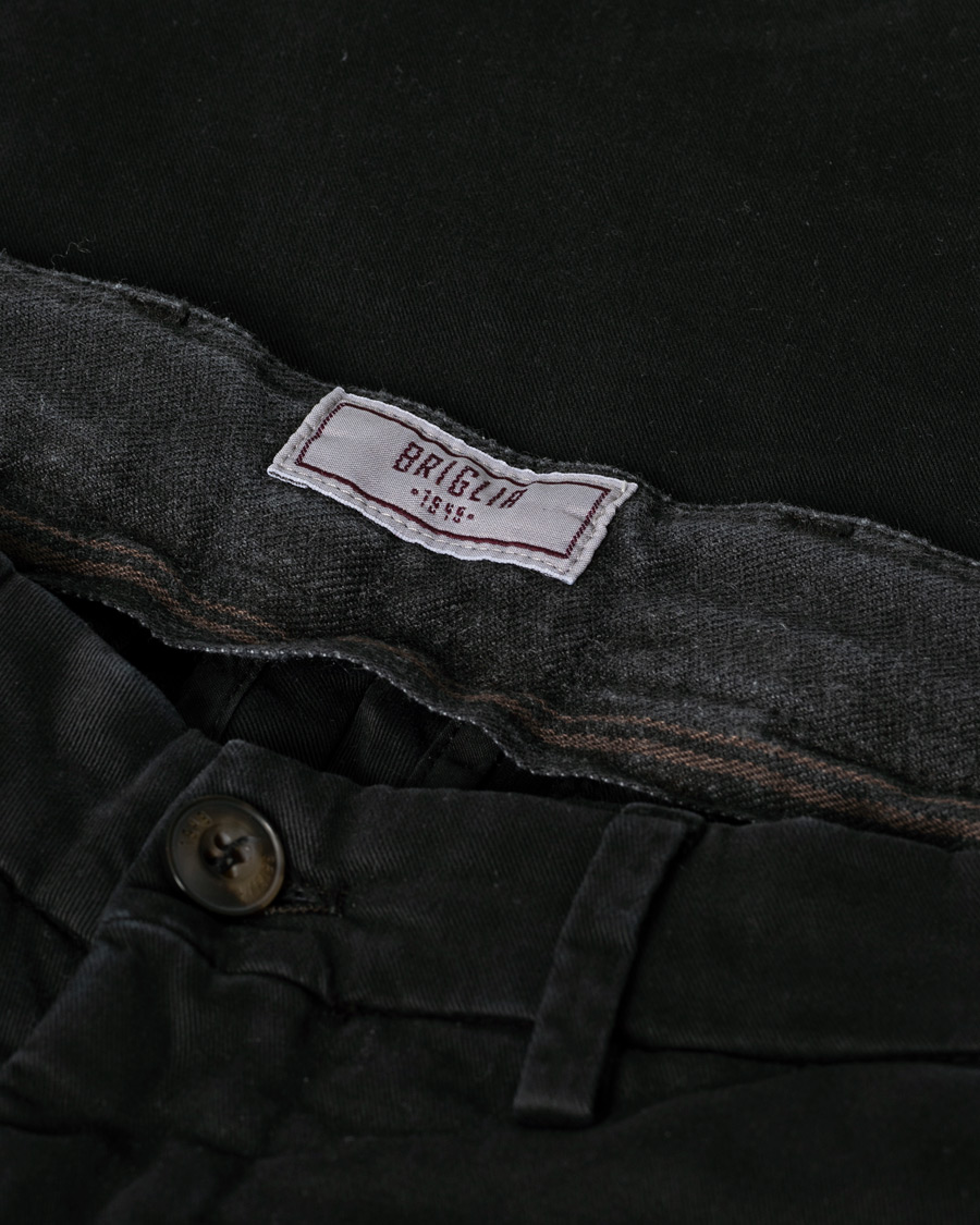Herre | Bukser | Pre-owned | Briglia 1949 Slim Fit Cotton Stretch Chino Black