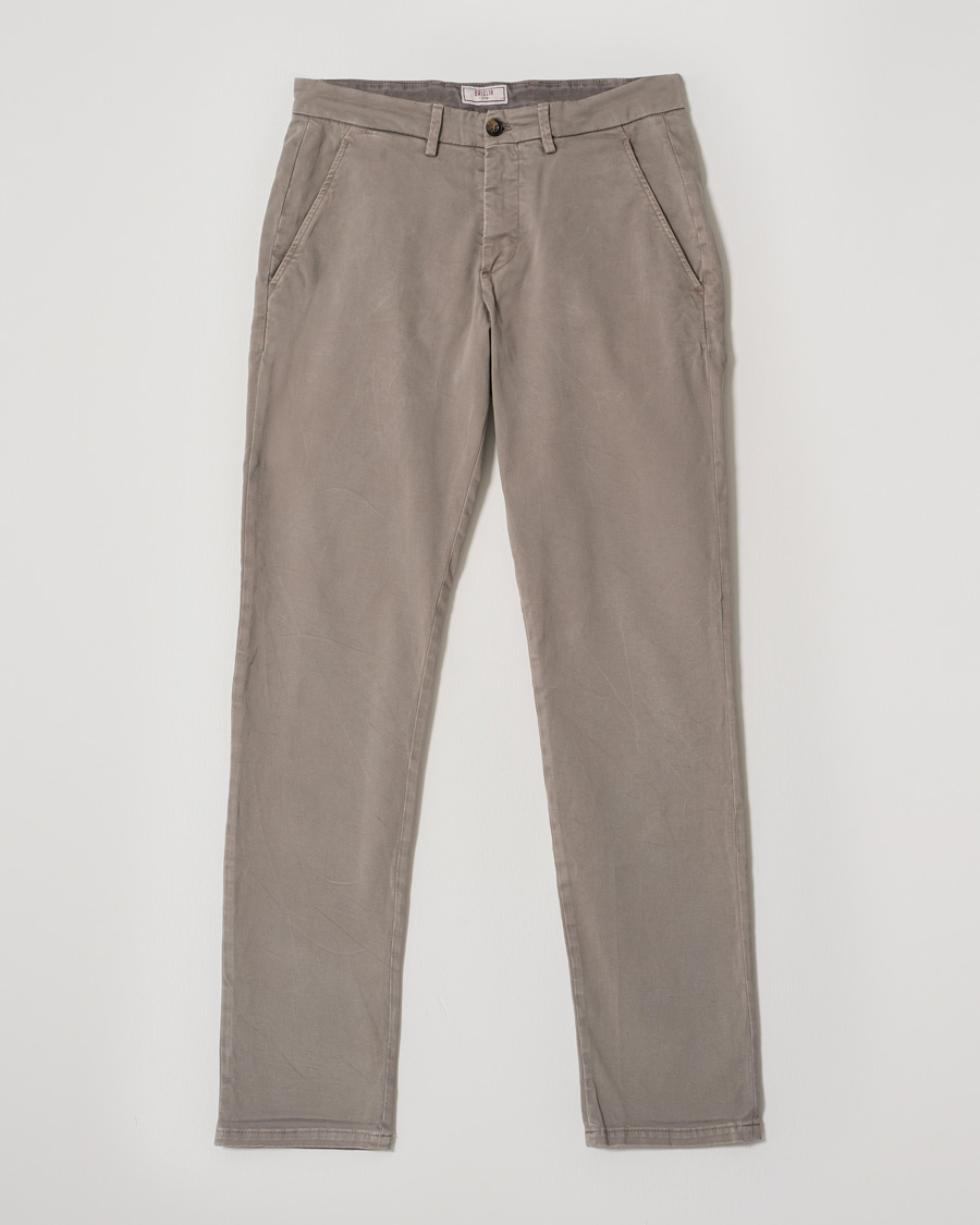 Herre | Bukser | Pre-owned | Briglia 1949 Slim Fit Cotton Stretch Chino Taupe