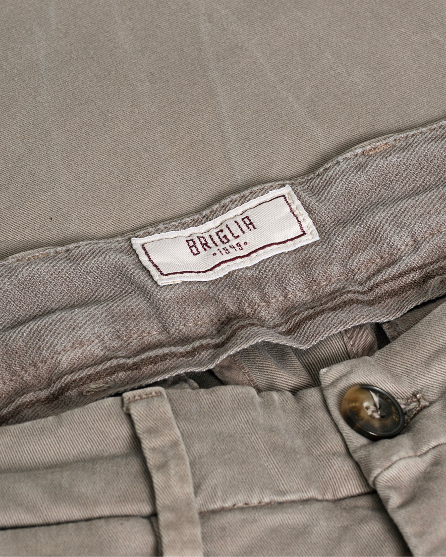Herre | Bukser | Pre-owned | Briglia 1949 Slim Fit Cotton Stretch Chino Taupe