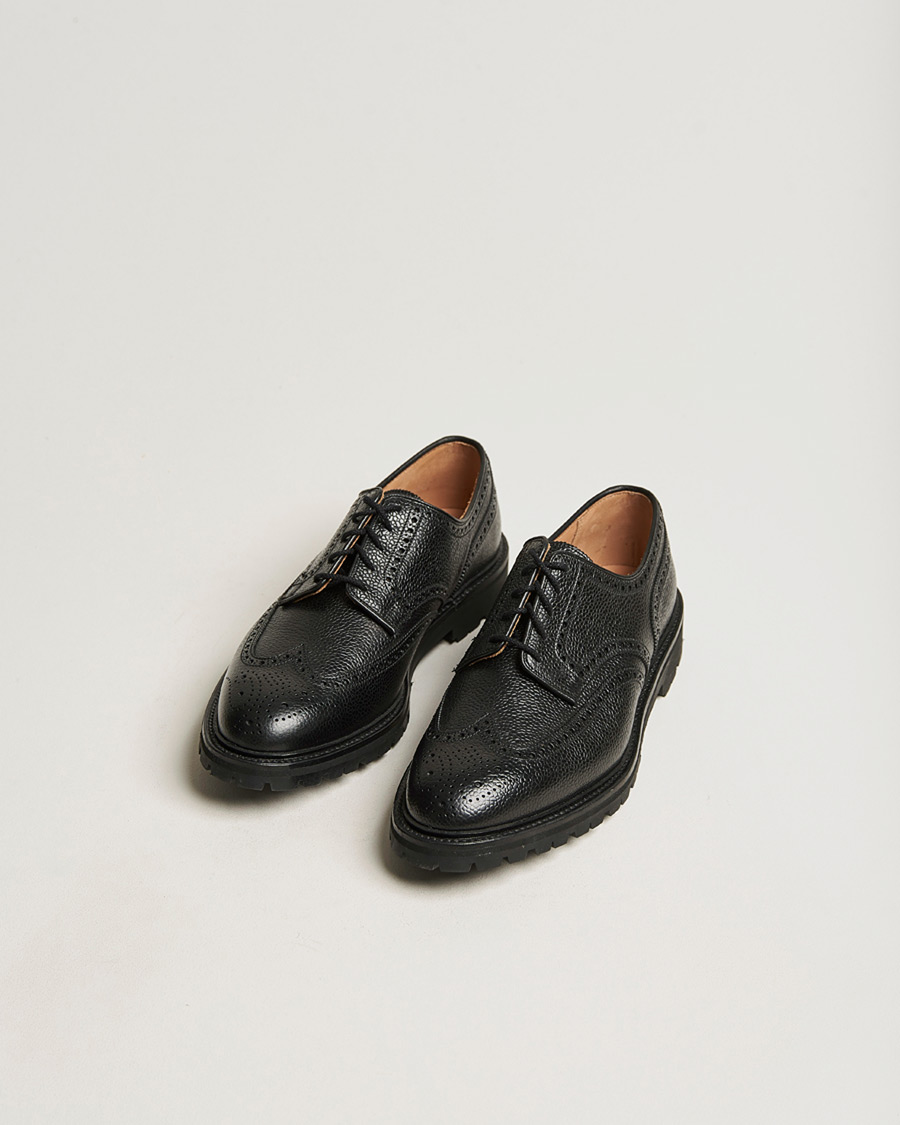 Herre | Pre-owned Randsydde sko | Pre-owned | Crockett & Jones Pembroke Derbys Scotch Grain Vibram Black Calf UK6,5 - EU40,5