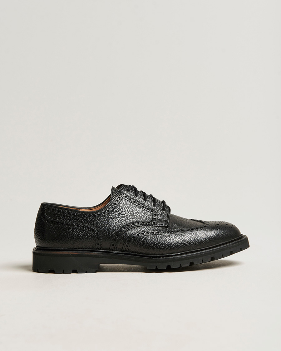Herre | Pre-owned Randsydde sko | Pre-owned | Crockett & Jones Pembroke Derbys Scotch Grain Vibram Black Calf UK6,5 - EU40,5