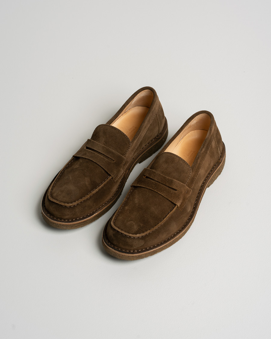 Herre | Astorflex Mokaflex Loafer Dark Khaki Suede | Pre-owned | Astorflex Mokaflex Loafer Dark Khaki Suede