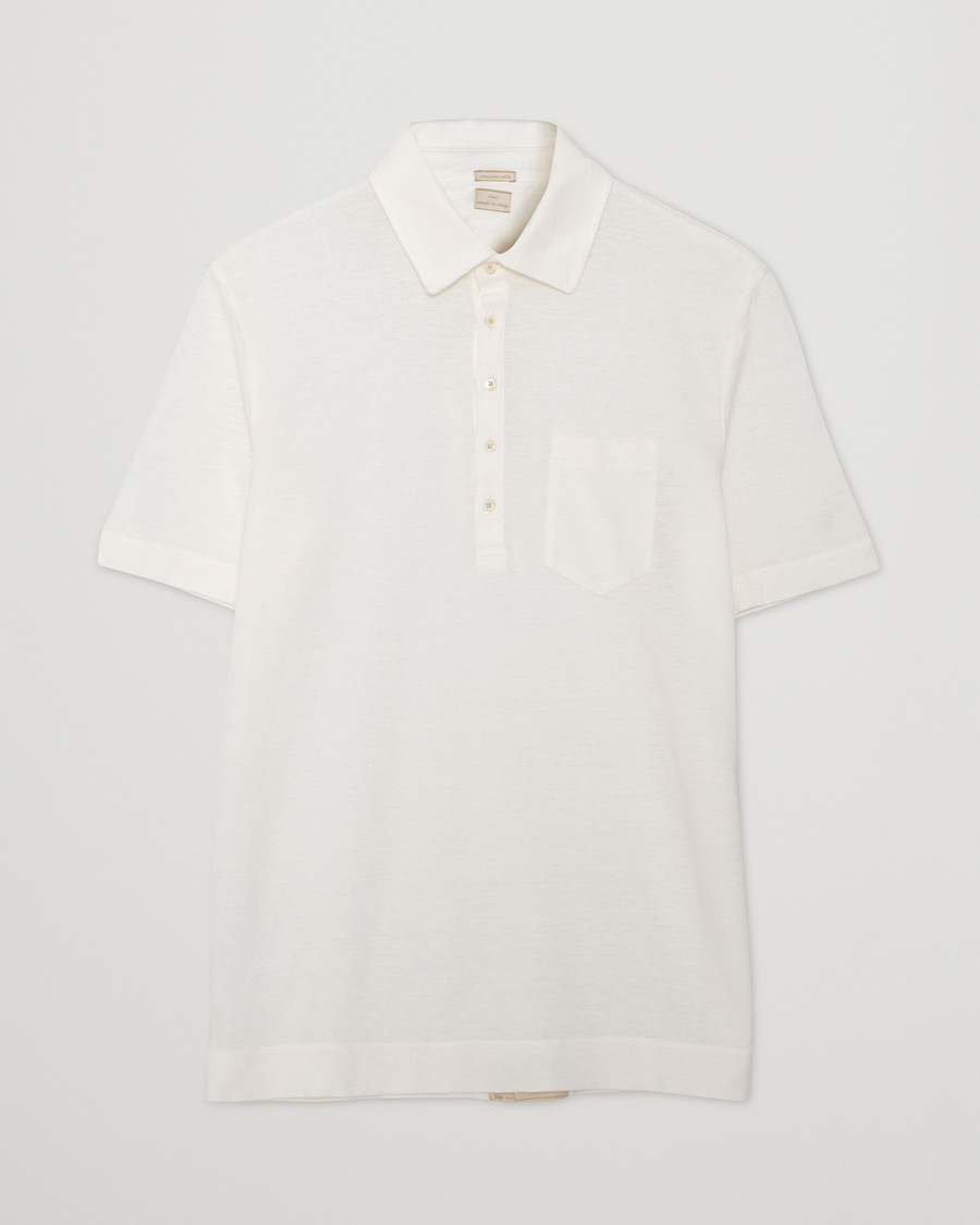 Herre | Massimo Alba Wembley Linen Polo White | Pre-owned | Massimo Alba Wembley Linen Polo White