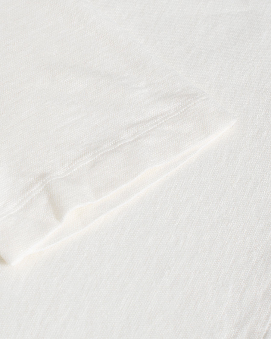 Herre | Massimo Alba Wembley Linen Polo White | Pre-owned | Massimo Alba Wembley Linen Polo White