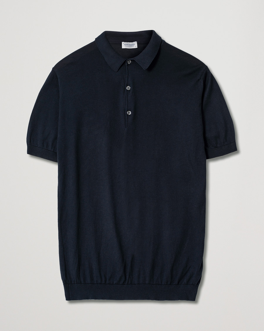Herre | John Smedley Adrian Slim Fit Sea Island Polo Navy | Pre-owned | John Smedley Adrian Slim Fit Sea Island Polo Navy