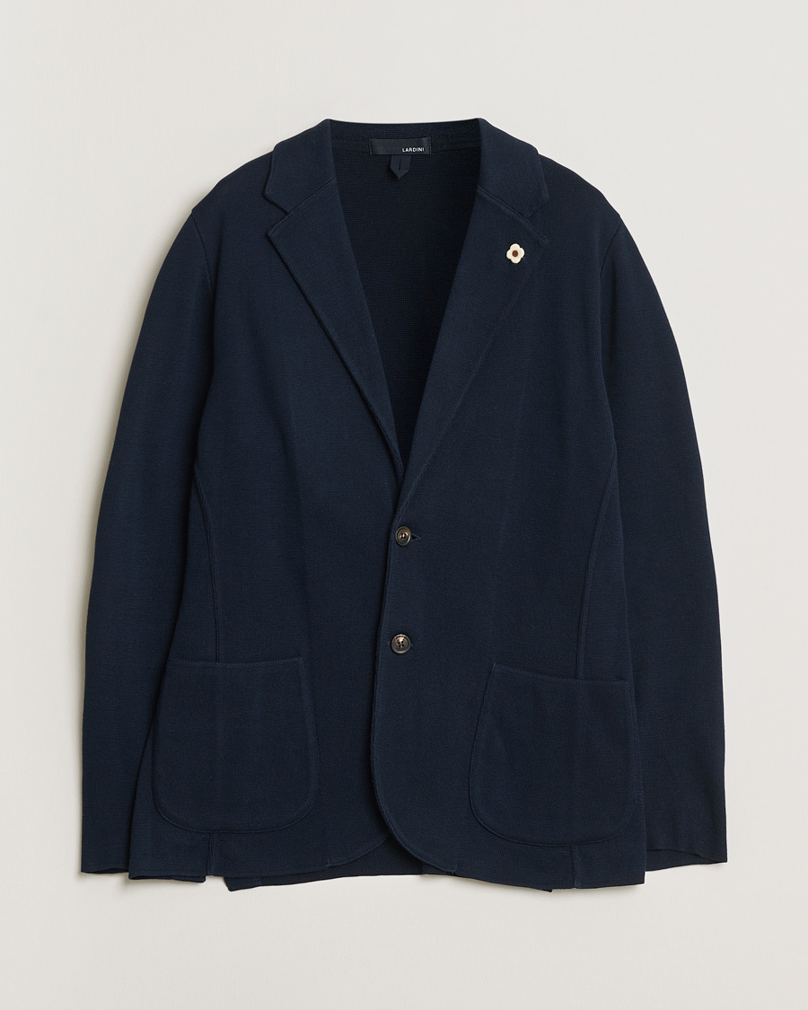 Herre | Pre-owned Dressjakker | Pre-owned | Lardini Knitted Cotton Blazer Navy M