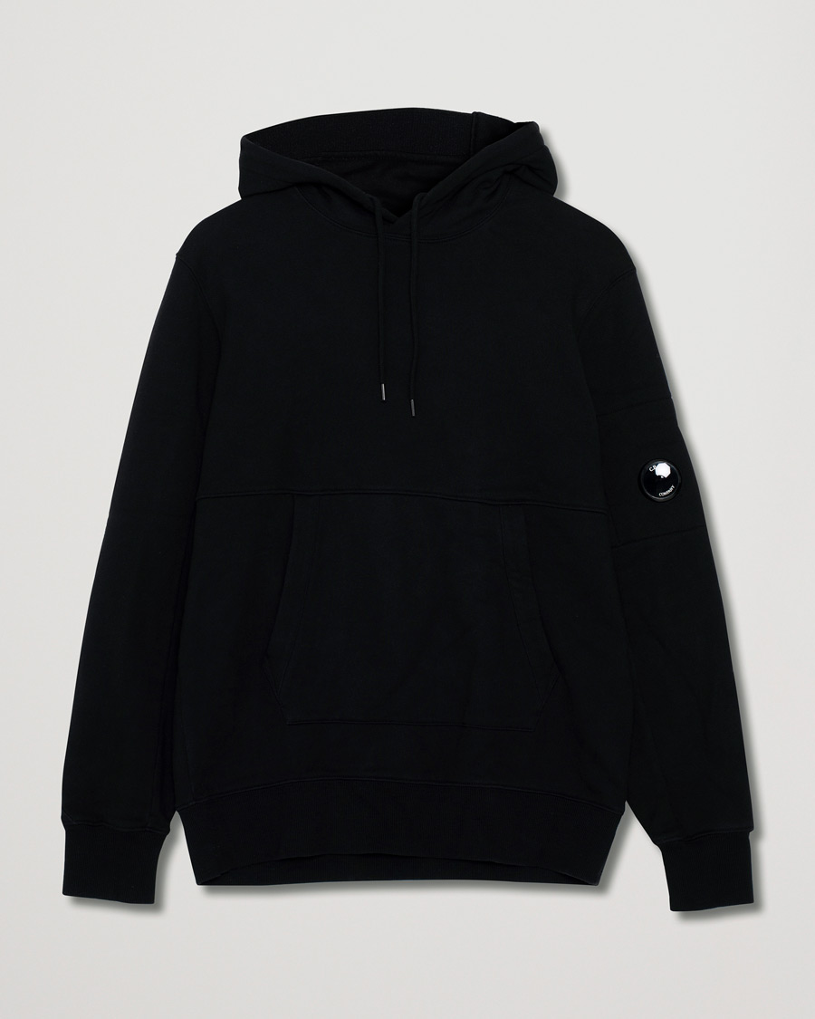 Herre | Gensere | Pre-owned | C.P. Company Diagonal Raised Fleece Hooded Lens Sweatshirt Black