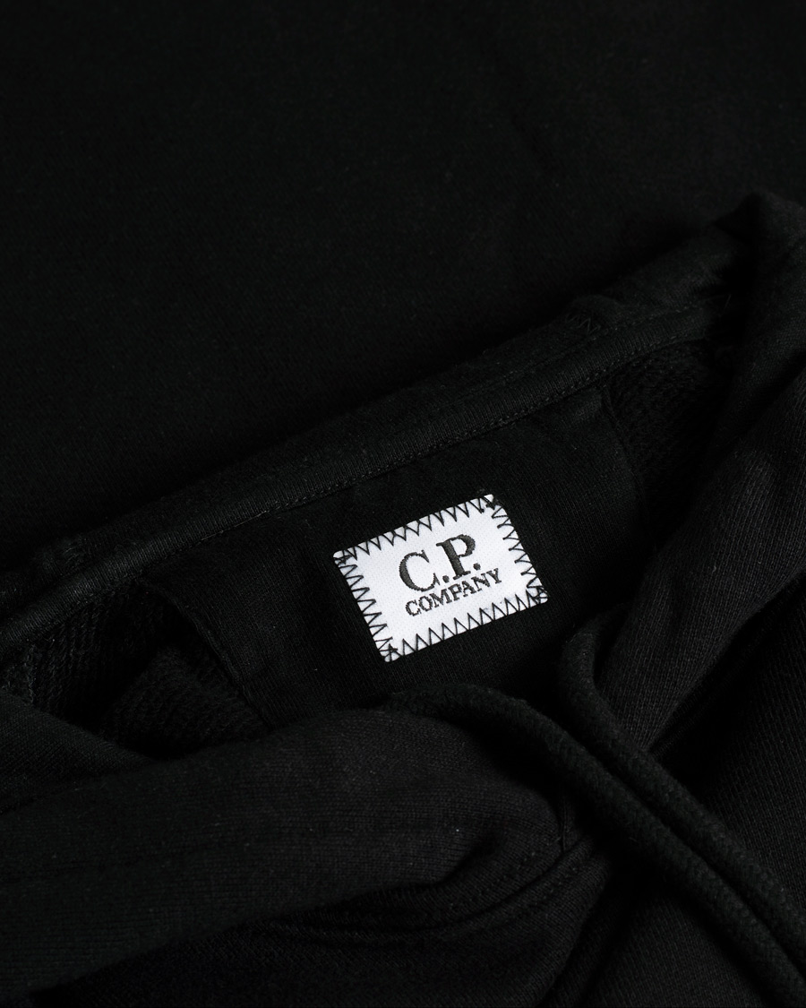 Herre | Gensere | Pre-owned | C.P. Company Diagonal Raised Fleece Hooded Lens Sweatshirt Black