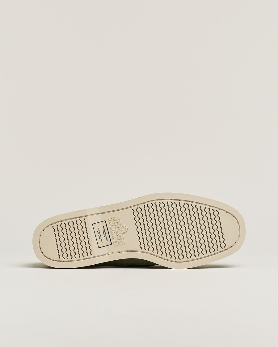 Herre | Sebago Docksides Nubuck Boat Shoe Green Military | Pre-owned | Sebago Docksides Nubuck Boat Shoe Green Military